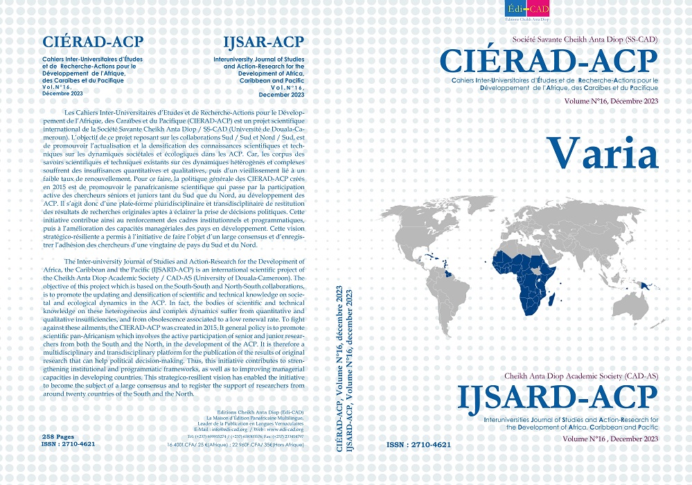 CIÉRAD-ACP, Volume N°16, Décembre 2023